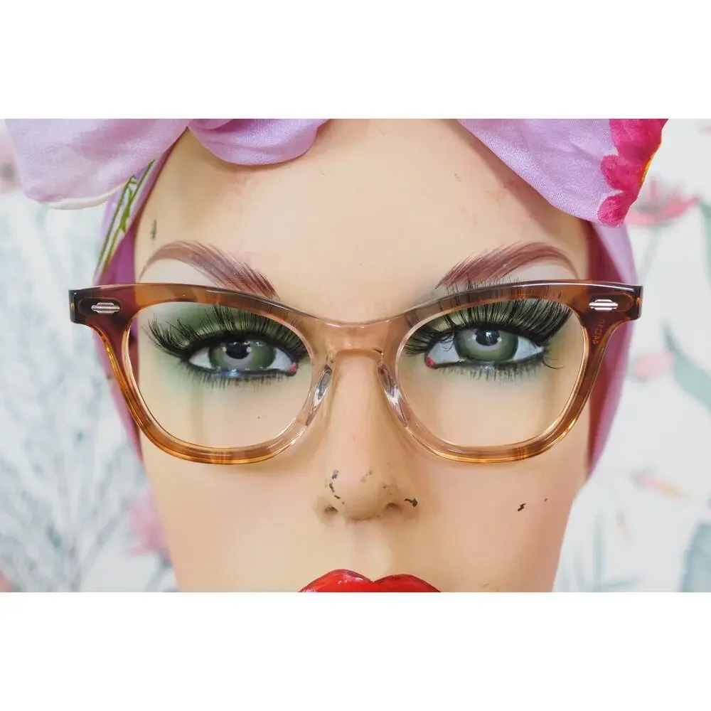 Vintage 1960s Cateye Eyeglasses Artcraft USA Rockabilly Pin Up Retro Preppy